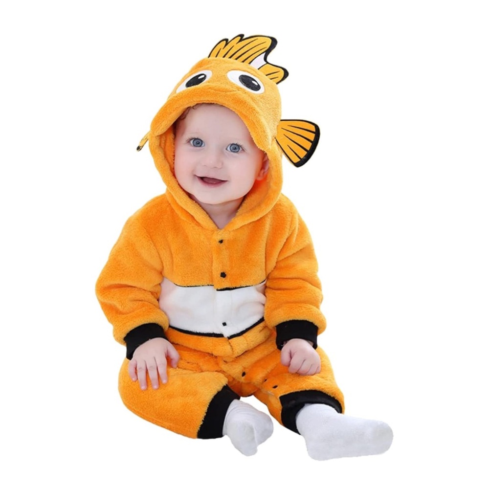 Orange Nemo Fish-Themed Baby Costume